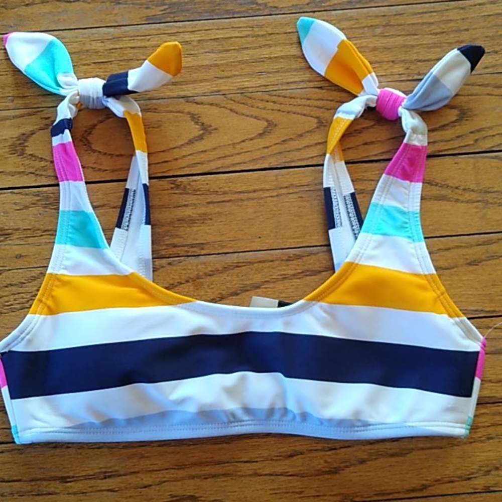 Gianni Bini Tie Shoulder Bikini Top Small NWT